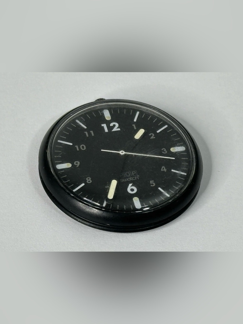 Vintage 1980's POP Swatch Black White Wrist Watch - Runs Great!